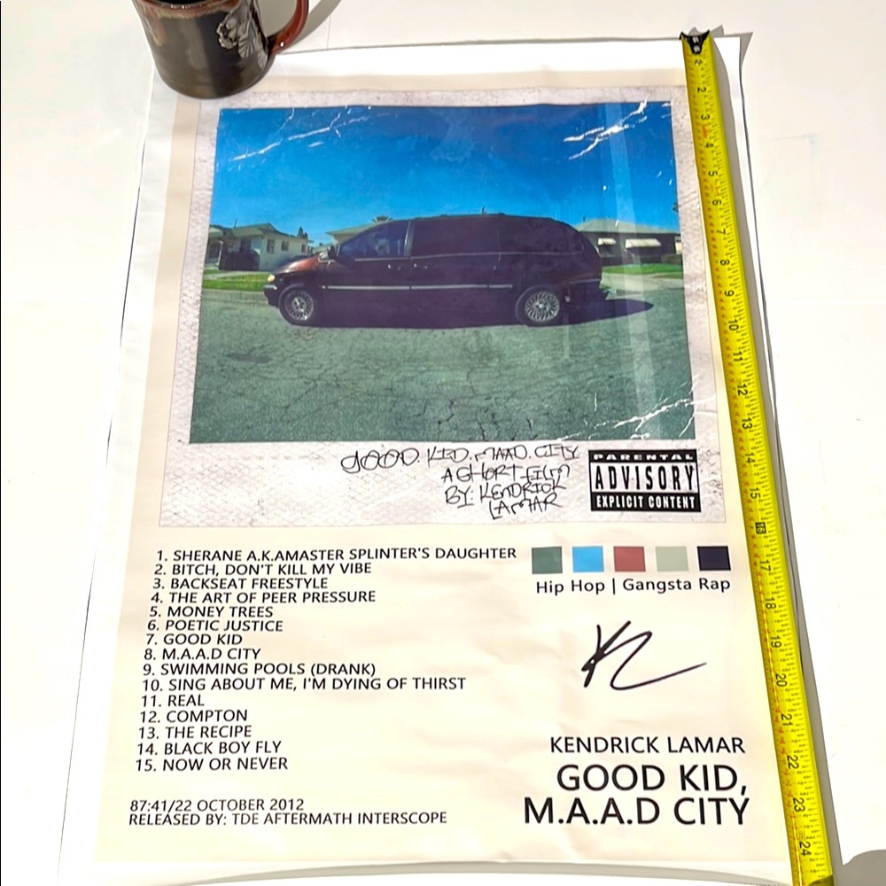 Kendrick Lamar Good Kid, M.A.D.D. City album cover fabric poster NEW